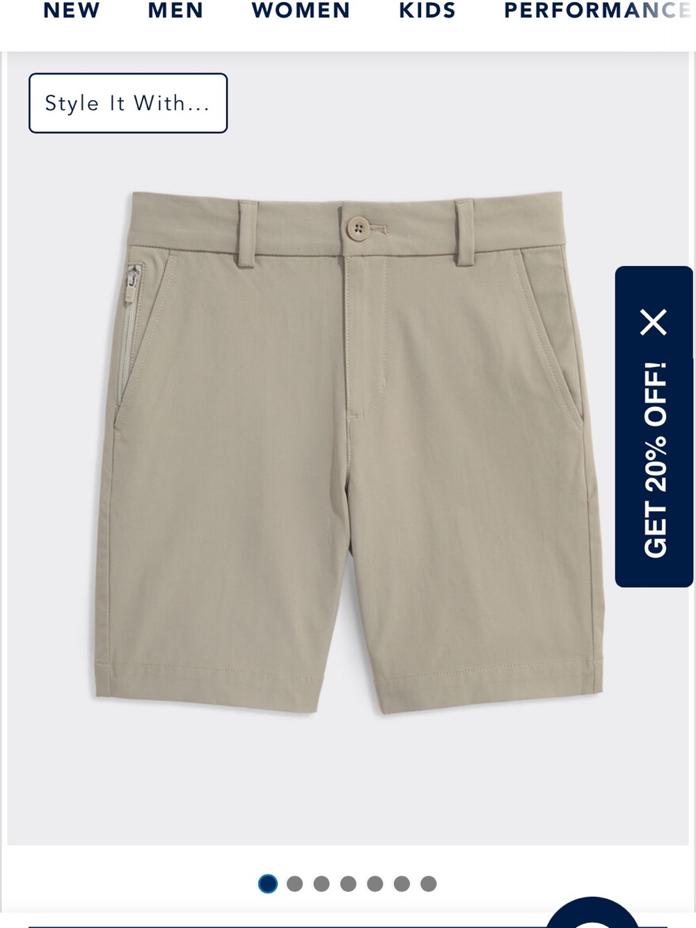 Vineyard Vines Boy’s Performance On-The-Go Shorts in Khaki